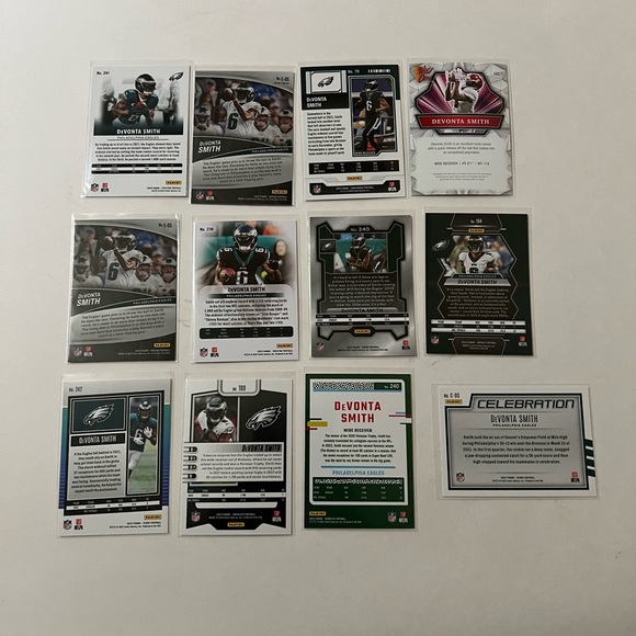 Devonta Smith WR Philadelphia Eagles Lot of 12 NFL Football Trading cards 🔥🔥🏈 - Picture 2 of 2